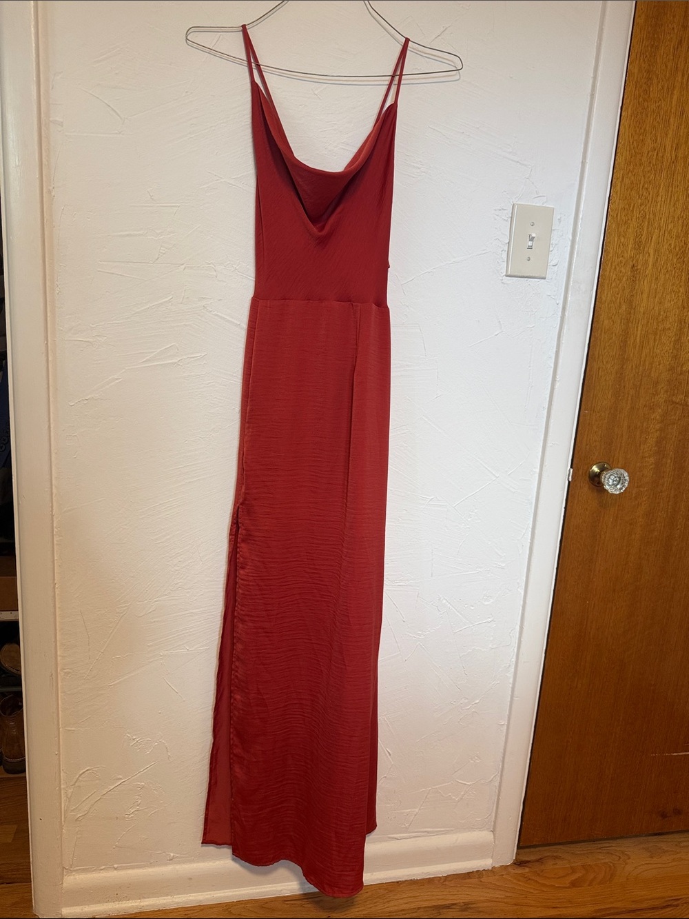 Forever 21 Rust Red Cowl Neck Maxi Dress